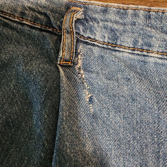 Mango Mid-rise denim bermuda shorts with pleats damaged Blue Size 12 - Picture 9 of 16